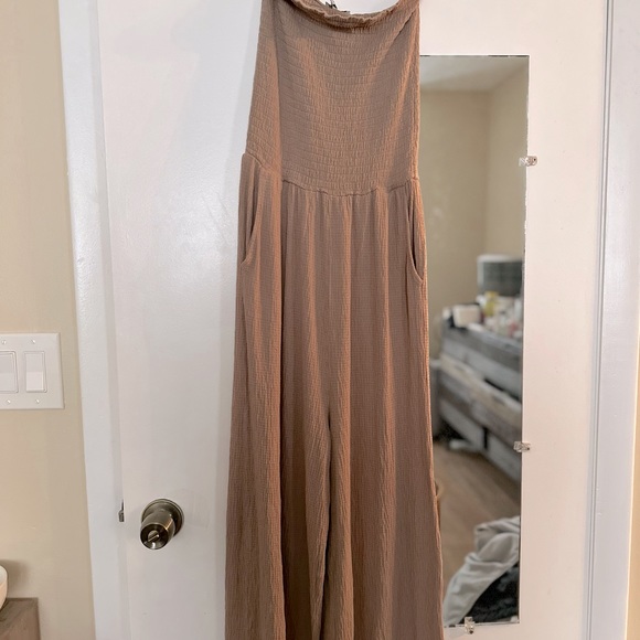 Love Tree Pants & Jumpsuits Tan Jumpsuit Poshmark